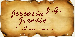 Jeremija Grandić vizit kartica
